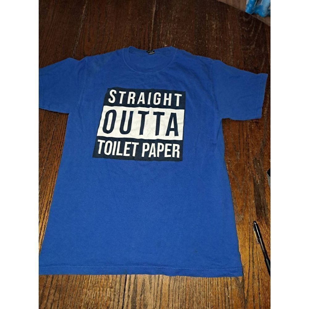 Medium Straight Outta Toilet Paper Short Sleeve Tee TShirt Top 2020 Pandemic